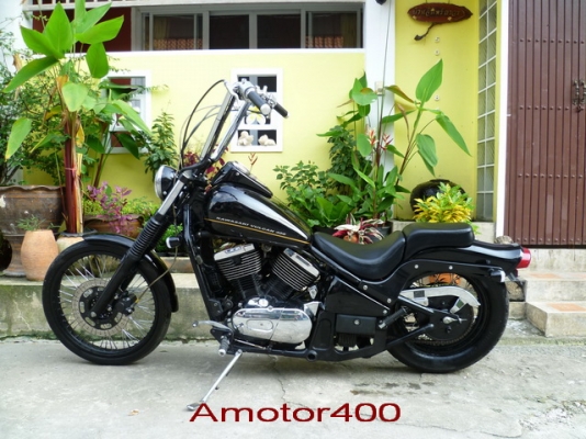 Amotor400 ขออนุญาติขาย valcan 400 cc แต่งแนวฮาเลย์แบล็คลาย ประกอบใหม่ ขาย 87000 inv ออกชื่อคนซื้อ