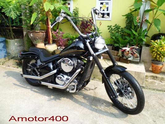 Amotor400 ขออนุญาติขาย valcan 400 cc แต่งแนวฮาเลย์แบล็คลาย ประกอบใหม่ ขาย 87000 inv ออกชื่อคนซื้อ
