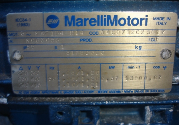 ขายมอเตอร์เกียร์พร้อมเฟืองทดปรับรอบได้ ไฟ3เฟส 0.37kw