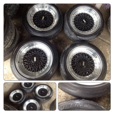 ขายแม็กมือ2ปริ้นๆ BBS ขอบ15 กว้าง 8 4รู100/114 +ยาง ราคา 11,500 บาทถูก