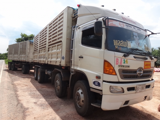 ขายด่วน รถสิบล้อสองเพลาดัมพ์  พ่วง แม่-ลูก   HINO  MEGA  380 ปี 52 ยูโร 3 แม่ยาว7.50 เมตร  ลูกสามเพลายาว  7.50เมตร  เดิมๆ พร้อมใช้งาน