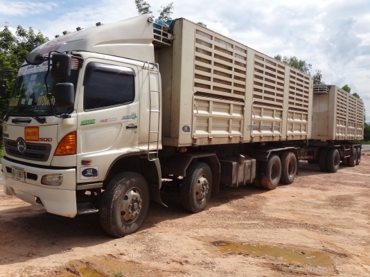 ขายด่วน รถสิบล้อสองเพลาดัมพ์  พ่วง แม่-ลูก   HINO  MEGA  380 ปี 52 ยูโร 3 แม่ยาว7.50 เมตร  ลูกสามเพลายาว  7.50เมตร  เดิมๆ พร้อมใช้งาน