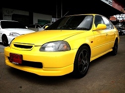 Honda Civic โฉมตาโต VTEC สีเหลือง แต่งซิ่ง ถูกโคตร