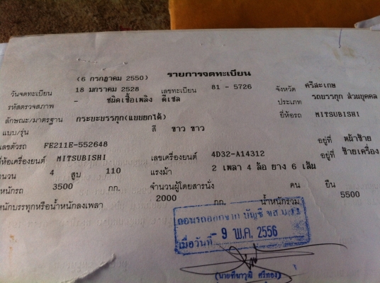 ขาย NKR 110 วางกาตูน ขาย NKR 110 วางกาตูน