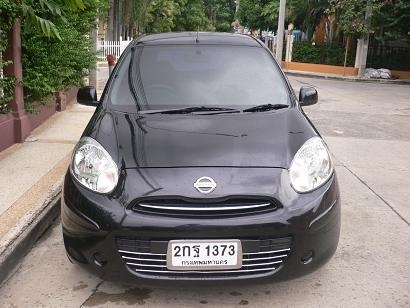 ขายรถ NISSAN MARCH เครื่อง1.2 V ปี 2010 ใช้ E20ได้ ประหยัด สีดำ เกียร์ออโต้ ตัวTop