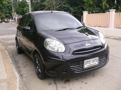 ขายรถ NISSAN MARCH เครื่อง1.2 V ปี 2010 ใช้ E20ได้ ประหยัด สีดำ เกียร์ออโต้ ตัวTop