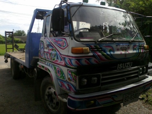 รถหกล้อห้าง ISUZU JCM  ปี 28 พื้นเรียบหางไฮโดริกพับได้ เครื่อง 6BB1 (145 แรง) รุ่น SBR422R น็อตล้อ 8 รู ยาง900 ขายตามสภาพ 350,000