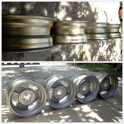 ขายล้อขอบ 14x6 ET-27 5/114.3 ลายแนวเรโทร ก้านแอ่น ออฟลึก สภาพสวยๆ ครับ