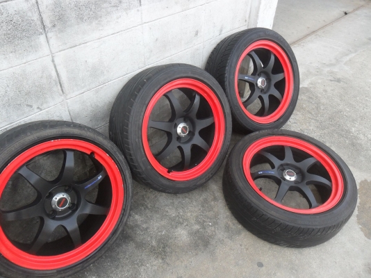 ล้อแม็ก 17นิ้ว 4รู100 พร้อมยาง สวยๆ 4 ล้อ ราคา 5500 บาท