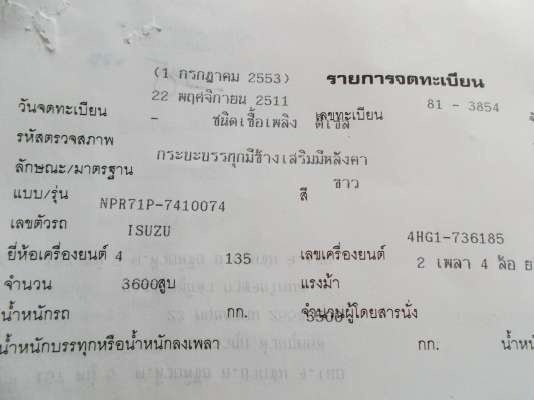 ขายด่วนรถ6ล้อNPRเครือง135แรงม้าเทอโบอินเตอยาว5เมตร