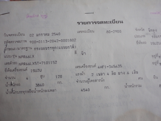 ขายรถบรรทุก 6ล้อดัมพ์ ISUZU NPR 120แรงม้าฝาขาว