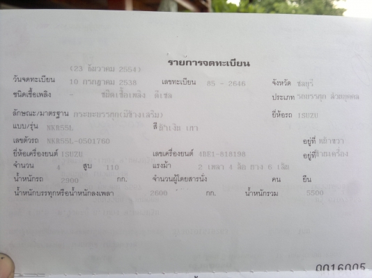 ขายรถ ISUZU NKR55L เครื่อง 4BE1 รถประกอบ กระบะคาร์โก้