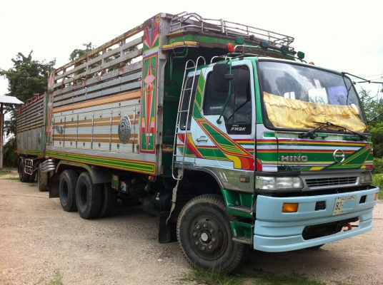 ขายรถพ่วง 18 ล้อ 2 เพลา แม่-ลูก ราคาลดเหลือ 1800000 ต่อรอง กระบะเนียมคอกสูงดั้ม HINO FM2K เครื่อง.K13D ปี.42 รถใช้งานอยู่