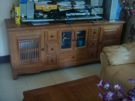 ตู้โชวไม้สักทอง top marble ตู้โชวไม้สักทอง top marble