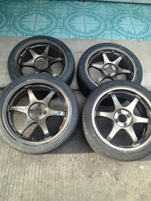 ขายล้อSSr type c rs ขอบ17 กว้าง7.5 4/100 พร้อมยางดอกเยอะถูกๆ 8000