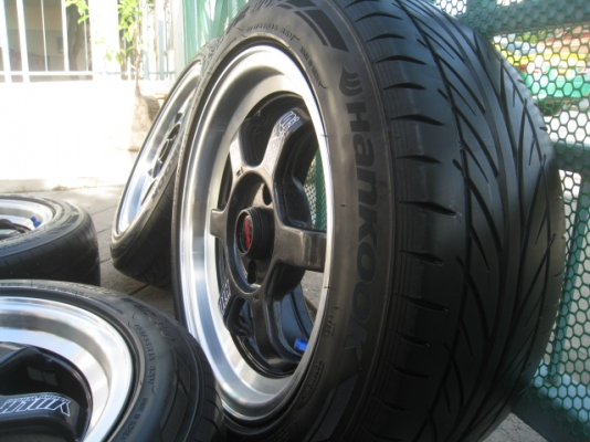 ขายล้อแม็กใหม่ TE37v สีดำขอบเงา ขอบ15"x7" et35 4รู100 +ยาง ปี11สนใจติดต่อเล็กคลองสามครับ (081-3747940)