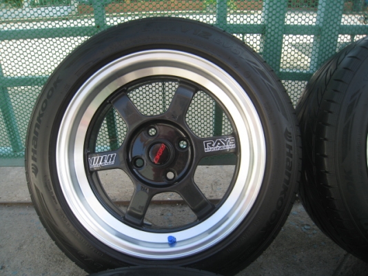 ขายล้อแม็กใหม่ TE37v สีดำขอบเงา ขอบ15"x7" et35 4รู100 +ยาง ปี11สนใจติดต่อเล็กคลองสามครับ (081-3747940)