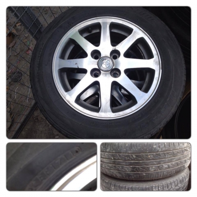 ขายแม็กเดิมขอบ14 Toyota Vios 8ก้าน 4รู100 + ยางปี11 ราคา 3,500 บาทถูก