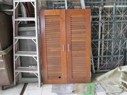 ประตูไม้สัก-พร้อมใช้งาน - หนาแข็งแรง  บานเดียว  บานคู่