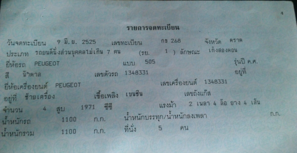 ขายรถบ้าน PEUGEOT 505 2.0GR สภาพดีมาก ไม่มีผุ เดิมๆ ขายรถบ้าน PEUGEOT 505 2.0GR สภาพดีมาก ไม่มีผุ เดิมๆ
