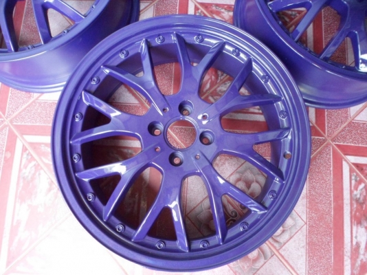 แม็ก18"4รู100 ลาย S038 Mesh กว้าง7" ทำสีใหม่(ม่วง),เช็คสภาพดัด คด ดุ้ง ให้เรียบร้อย ยกชุด12,900บ.(เอายาง+3,000)