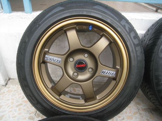 ขายล้อแม็กใหม่ TE37 15"x7" et38 4รู100 +ยาง\% สนใจติดต่อเล็กคลองสามครับ (081-3747940)