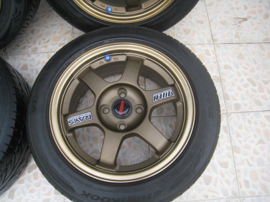 ขายล้อแม็กใหม่ TE37 15"x7" et38 4รู100 +ยาง\% สนใจติดต่อเล็กคลองสามครับ (081-3747940)