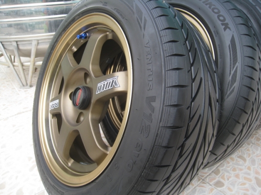 ขายล้อแม็กใหม่ TE37 15"x7" et38 4รู100 +ยาง\% สนใจติดต่อเล็กคลองสามครับ (081-3747940)