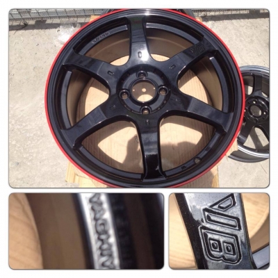 ขายแม็กใหม่ล้อโชว์ Volk สีดำขอบแดง ขอบ17 4 รู100 ราคา 8,500 บาทถูก