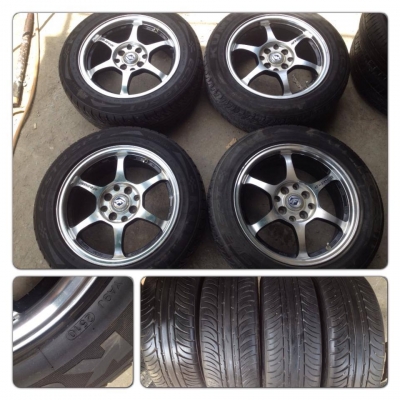 ขายแม็กมือ2 AF ลาย RG2 ขอบ15 4รู100 +ยางปี10 ราคา 8500 บาทถูก