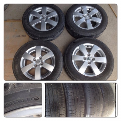 ขายแม็กเดิมขอบ15 Suzuki swift 4/100 +ยาง ราคา 5,500 บาทราคาถูก