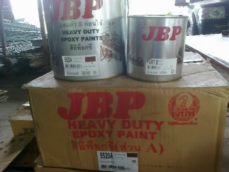 ขายสีอีพ็อกซี JBP (A+B) สีรองพื้นน้ำตาล 19 ชุด สีจริงดำ 2 ชุด