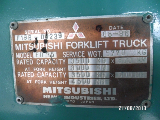 ขายด่วนโฟร์คลิฟท์ขนาด3.5ตันMITSUBISHIเสาสูง4.5เมตรสวยมากนำเข้าจากญี่ปุ่น