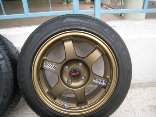 ขายล้อแม็กใหม่ TE37 15"x7" et38 4รู100 +ยาง\% สนใจติดต่อเล็กคลองสามครับ (081-3747940)