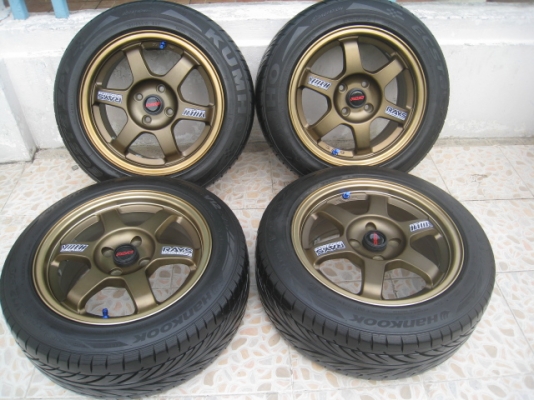 ขายล้อแม็กใหม่ TE37 15"x7" et38 4รู100 +ยาง\% สนใจติดต่อเล็กคลองสามครับ (081-3747940)