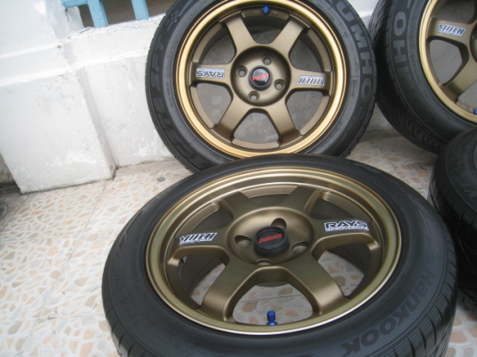 ขายล้อแม็กใหม่ TE37 15"x7" et38 4รู100 +ยาง\% สนใจติดต่อเล็กคลองสามครับ (081-3747940)