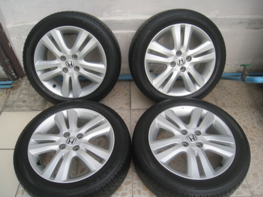 ขายล้อแม็ก Honda Jazz 16"x6" et53 4รู100 +ยาง ปี 10  สนใจติดต่อ เล็กคลองสามครับ (081-3747940)