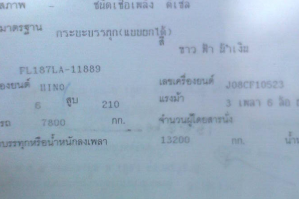 HINO F18 เครื่อง JO8 (210 แรงม้า) เกียร์ Eiton ช่วงล่าง ZM 10 น้อต สวยๆ ราคาต่อรอง HINO F18 เครื่อง JO8 (210 แรงม้า) เกียร์ Eiton ช่วงล่าง ZM 10 น้อต สวยๆ ราคาต่อรอง