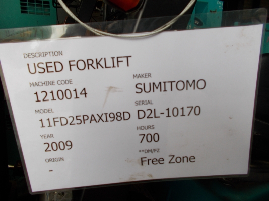 ขาย-เช่า ฟอล์คลิฟท์ SUMITOMO รุ่น 11FD25PAXI98D