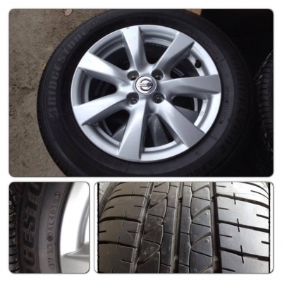 ขายแม็กเดิมขอบ15 Nissan Almera + ยางปี12 ราคา 10,900 บ.ถูก
