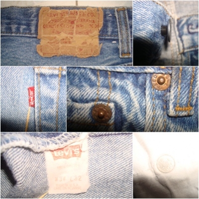 # 8905 # ยีนส์ Levi's 501 ผ้าทราย ของแท้ มือสอง เอว 34 ยาว 31นิ้ว ก้านดำ แป๊กเงิน เนื้อทรายสวย ตะเข็บสวย made in usa