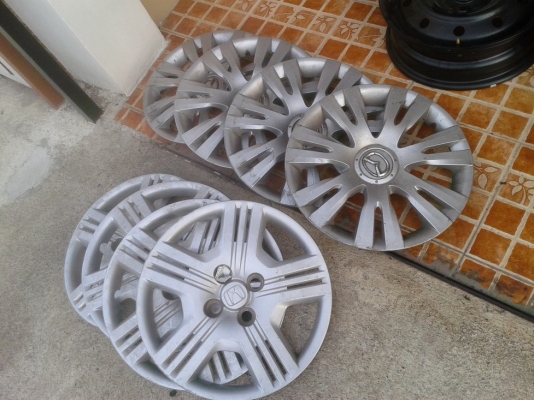 (ชุด2,200บ.)กระทะเหล็ก15"ใส่4รู100+ยาง185/55/15(แถมฝาครอบ เลือกเอาhondaหรือmasda)