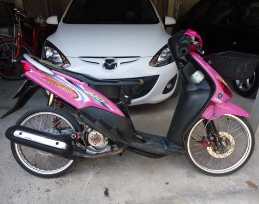 ขาย Yamaha Mio จดปี47 สีชมพูเอกสารชุดโอนครบ