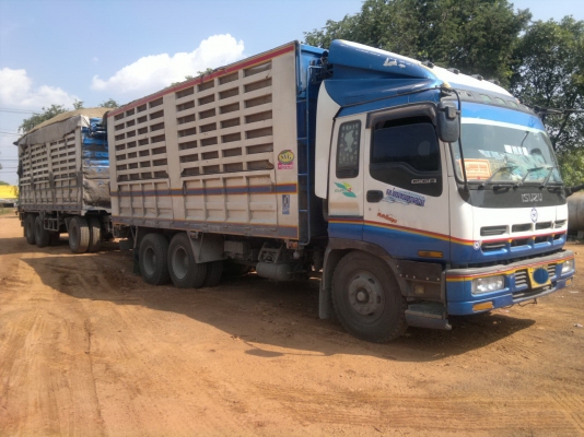 ขายรถพ่วง 22 ล้อ 2 เพลา แม่-ลูก กระบะเหล็กคอกเกษตรไม่ดั้ม ISUZU GIGR 6WA1-360 แรง ปี.52 รถใช้งานอยู่