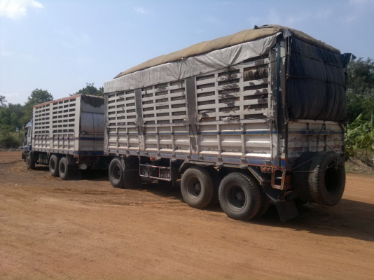 ขายรถพ่วง 22 ล้อ 2 เพลา แม่-ลูก กระบะเหล็กคอกเกษตรไม่ดั้ม ISUZU GIGR 6WA1-360 แรง ปี.52 รถใช้งานอยู่