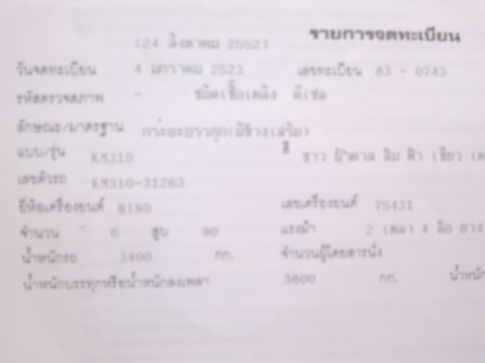 ขายถูกครับ HINO KM 310 เครื่อง 6 สูบ 90 แรง ขายถูกครับ HINO KM 310 เครื่อง 6 สูบ 90 แรง