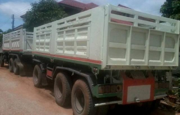 ขายรถ 18 ล้อพ่วงแม่-ลูกดัมพ์ ISUZU DECA 270 ปี 2546 กระบะแม่สามมิตรลอนเฉียง ลูกกระบะเหล็ก KC โคราชคอกเสมอหัว ราคา 2180000