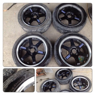 ขายแม็กมือ2ขอบ16 TE37. 4รู100 + ยางปี11 ราคา 7,900 บาทราคาถูก