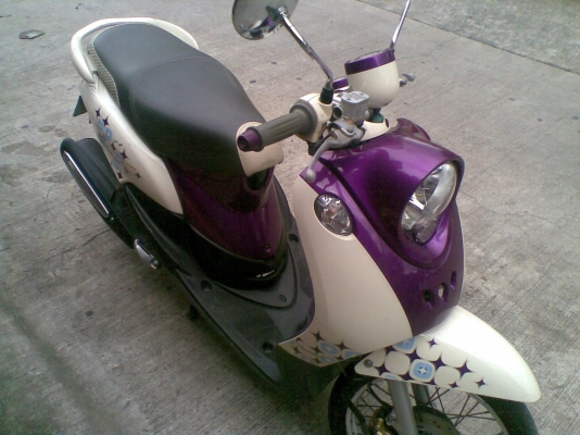 ขายด่วน Fino ปี 55 สีขาวม่วง รถเดิมเครื่องแน่นๆ สีสวย ทะเบียนขาดปี 57