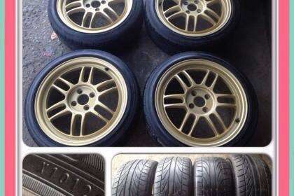 ขายแม็กมือ2ขอบ17 RPF1 สีทอง 4รู100 พร้อมยางปี12 ราคา 11,500บาทถูก